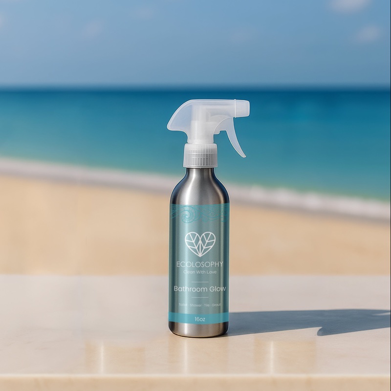 Ecolosophy Bathroom Glow refill spray, a fragrance-free cleaner for homes with pets and babies
