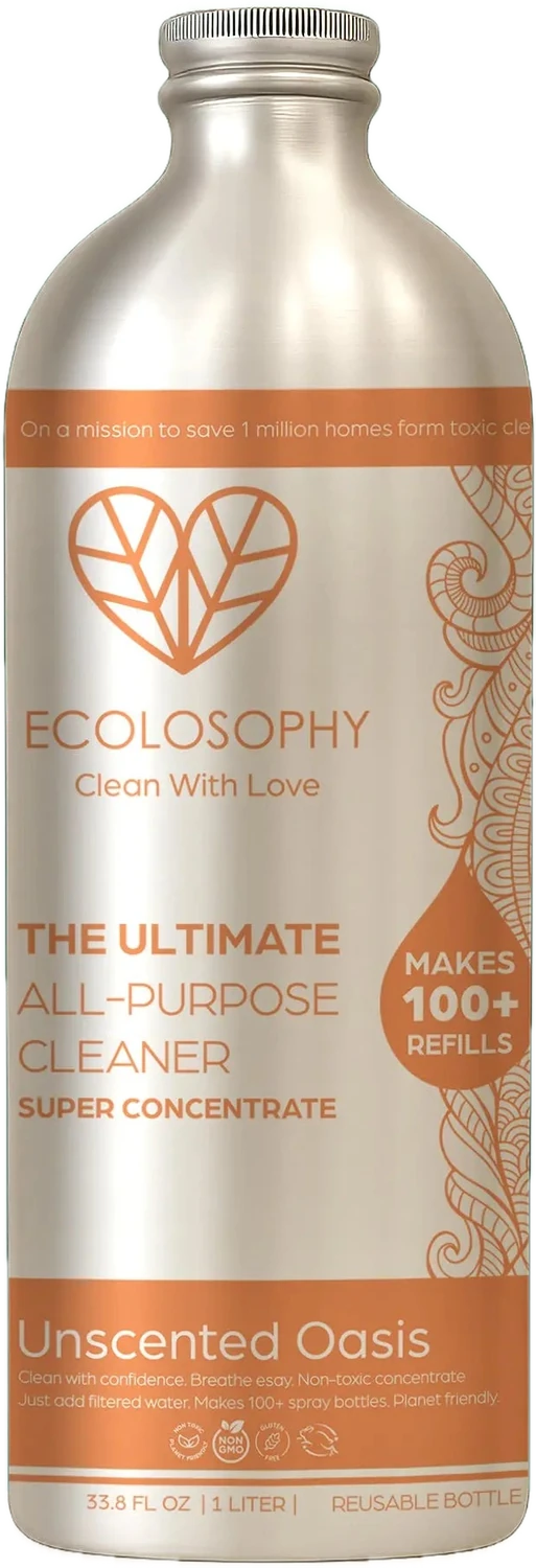 Ecolosophy Unscented Oasis all-purpose cleaning super concentrate, 1 liter aluminum bottle